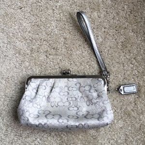 Silver Coach Wrist Wallet